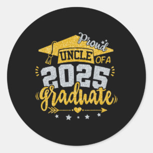 Sticker Rond Oncle Senior 2025 Fier Oncle D'Un Cl De 2025 Grad