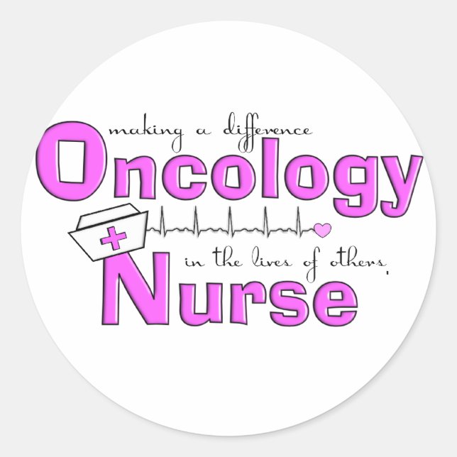 Sticker Rond Oncologie Infirmière Cadeaux (Devant)