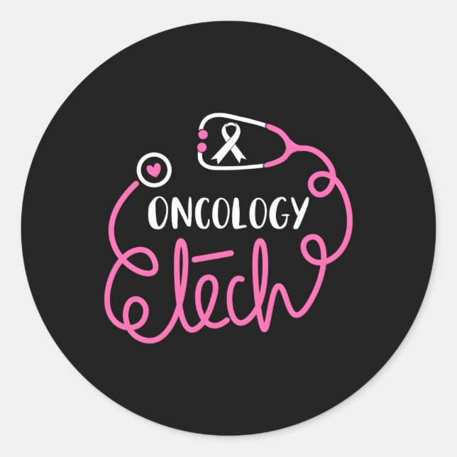 Sticker Rond Oncologie Technique Sensibilisation au cancer Radi (Devant)