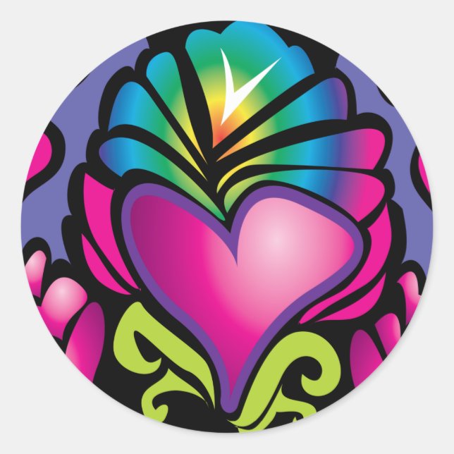 Sticker Rond onde cardiaque super (Devant)
