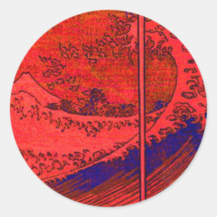 Sticker Rond onde rouge