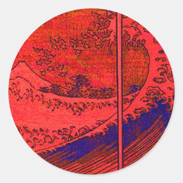 Sticker Rond onde rouge (Devant)