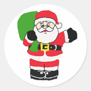 Sticker Rond Ondulation de Père Noël