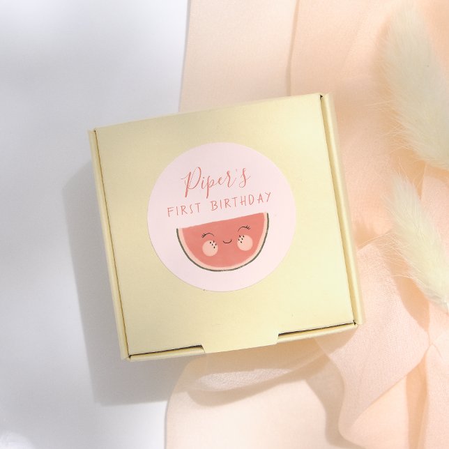 Sticker Rond One In A Melon First Birthday Party  (Créateur téléchargé)