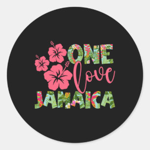 Sticker Rond One Love Jamaica 2025 Caribbean Vacation Theme Fam