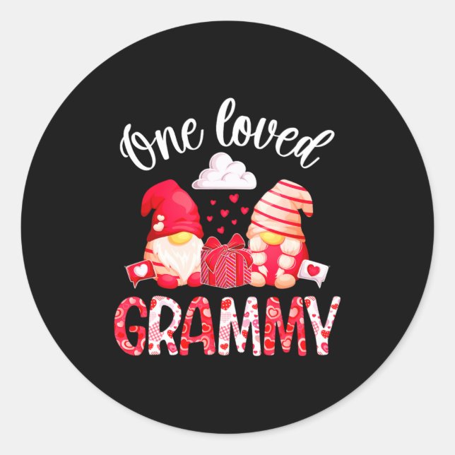 Sticker Rond One Loved Grammy Valentine Grammy Grandma Valentin (Devant)