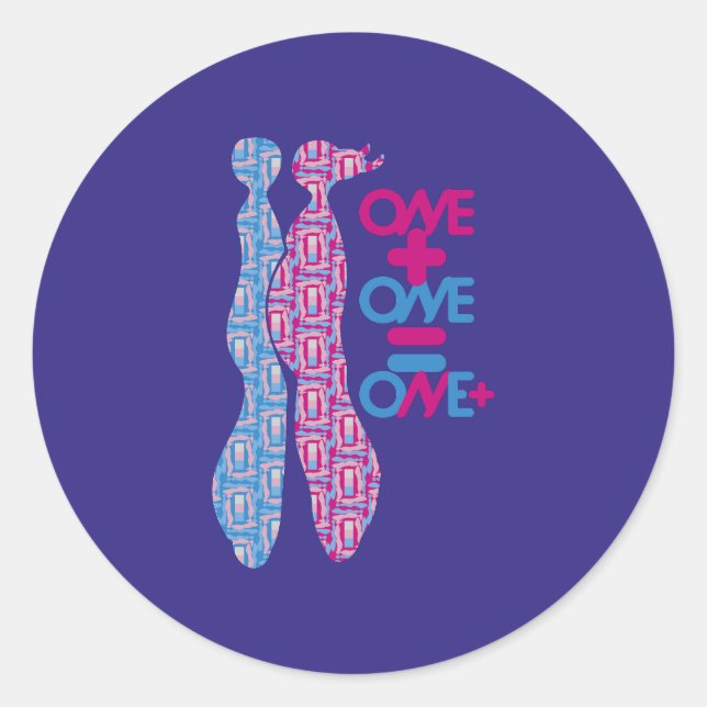 STICKER ROND ONE PLUS ONE EQUALS ONE MORE BY MASANSER (Devant)