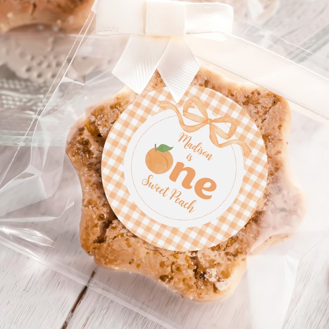 Sticker Rond One Sweet Peach Girl 1er anniversaire (Créateur téléchargé)