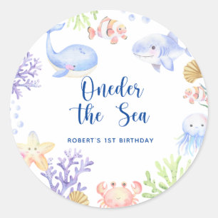 Sticker Rond Oneder sous la mer 1er anniversaire sous la mer