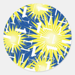 Sticker Rond Onederderful Cute coloré 1er anniversaire fête