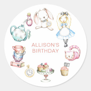 Sticker Rond Onederland Première fête d'anniversaire