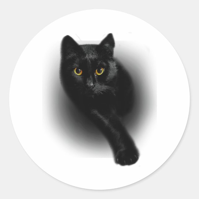 Sticker Rond Ongles à limer Black Cat (Devant)