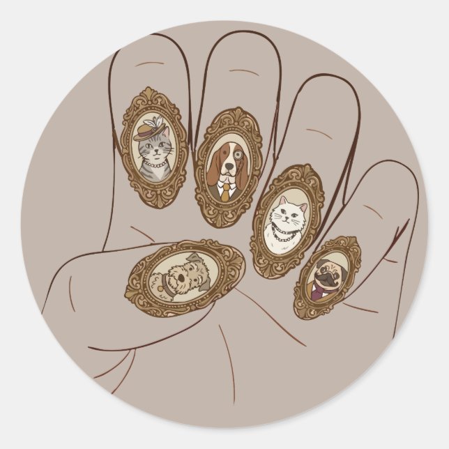 Sticker Rond Ongles de vieille fortune (Devant)