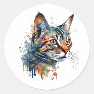 Sticker Rond Onglet aquarelle