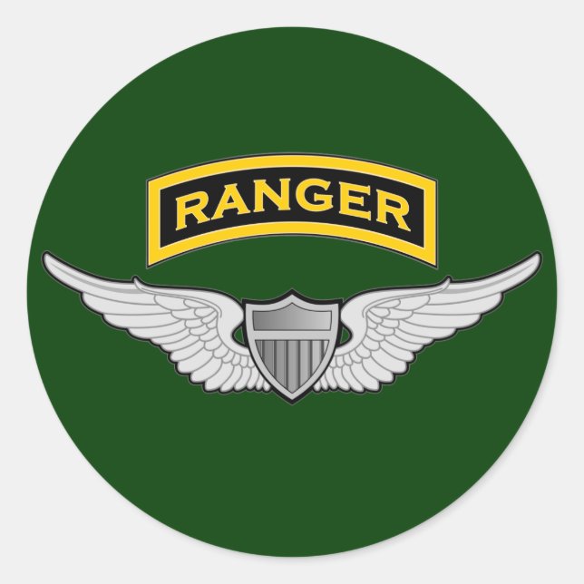 Sticker Rond Onglet Ranger et ailes Avion (Devant)