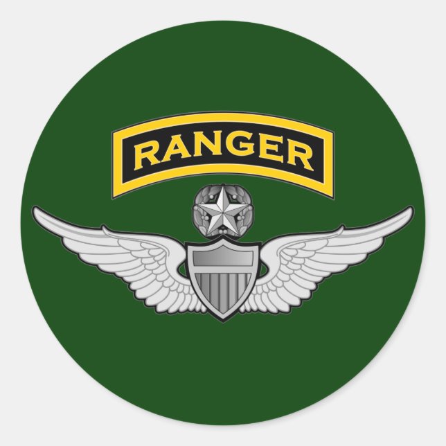 Sticker Rond Onglet Ranger et ailes Master Aviator (Devant)