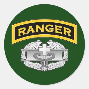 Sticker Rond Onglet Ranger et badge de la médaille de combat