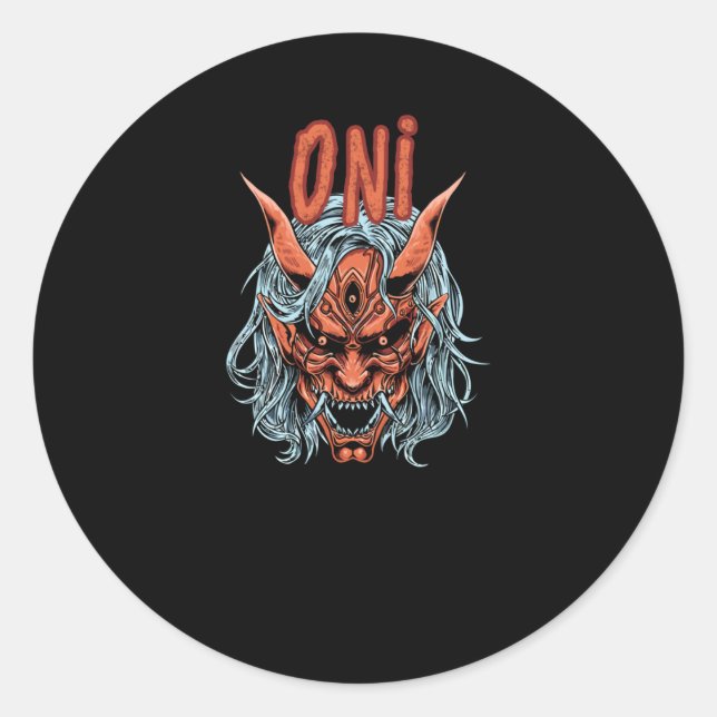 Sticker Rond Oni mask (Devant)