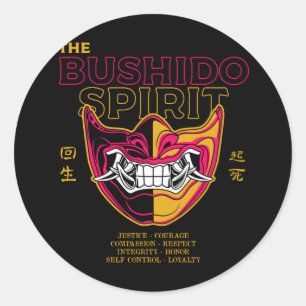 Sticker Rond Oni Masque Culture Japonaise - L'Esprit Bushido