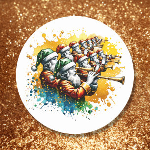 Sticker Rond Onze tuyères   Douze jours de Noël