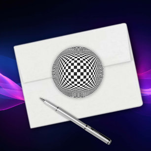 Sticker Rond Op Art