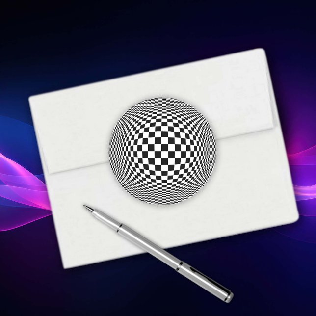 Sticker Rond Op Art (Op Art Classic Round Sticker)