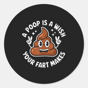 Sticker Rond Op Emoticon A Op est un vœu que votre pet fait Gag