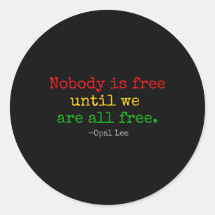 Sticker Rond Opal Lee Junet1865 Black Independence Emanci