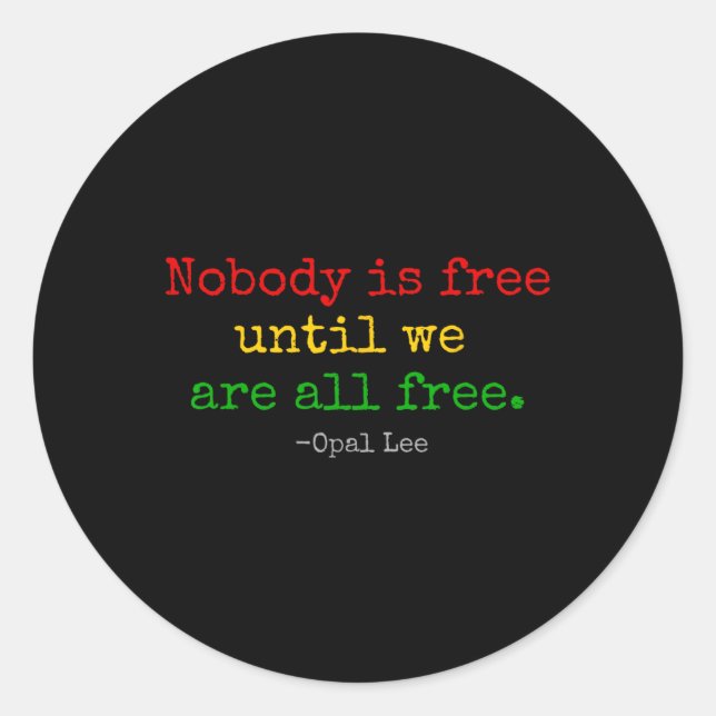 Sticker Rond Opal Lee Junet1865 Black Independence Emanci (Devant)