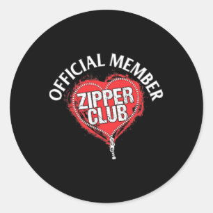 Sticker Rond Open Heart Chirurgie Officielle Zipper Club Membre