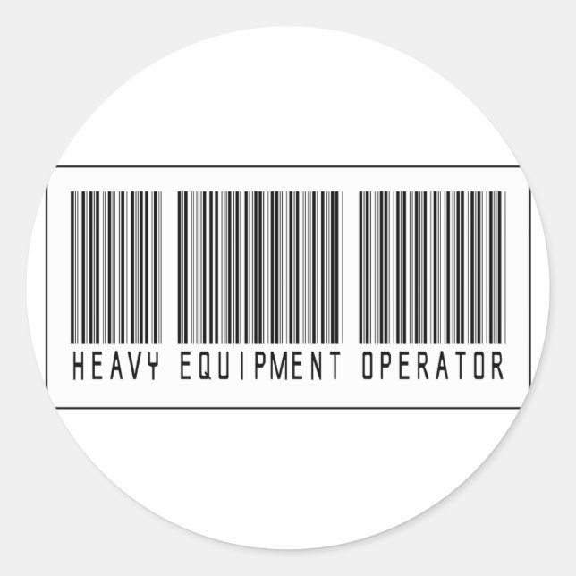Sticker Rond Opérateur d'équipement lourd à code-barres (Devant)