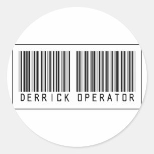 Sticker Rond Opérateur Derrick de code barre