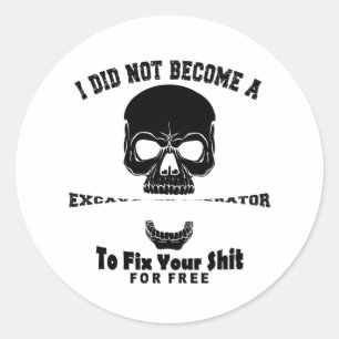 Sticker Rond Opérateur d'excavateur