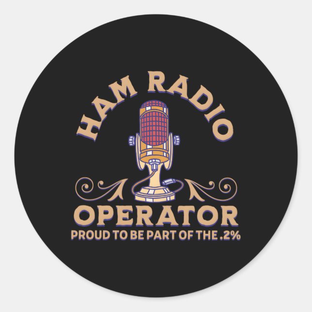 Sticker Rond Opérateur Radio Ham Pour Signalants Et Techniciens (Devant)