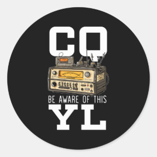 Sticker Rond Opérateur radio jambon Morse Code Antenne Radioact