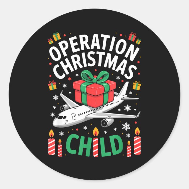Sticker Rond Operation Christmas Child Family Matching Xmas Fun (Devant)