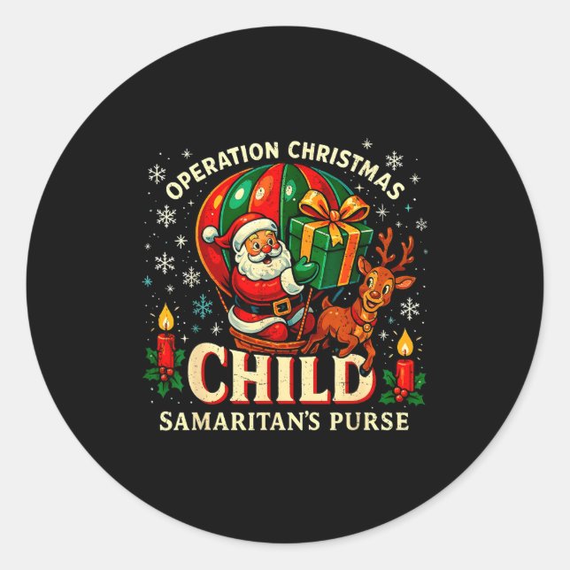 Sticker Rond Operation Christmas Child Samaritan’s Purse Balloo (Devant)