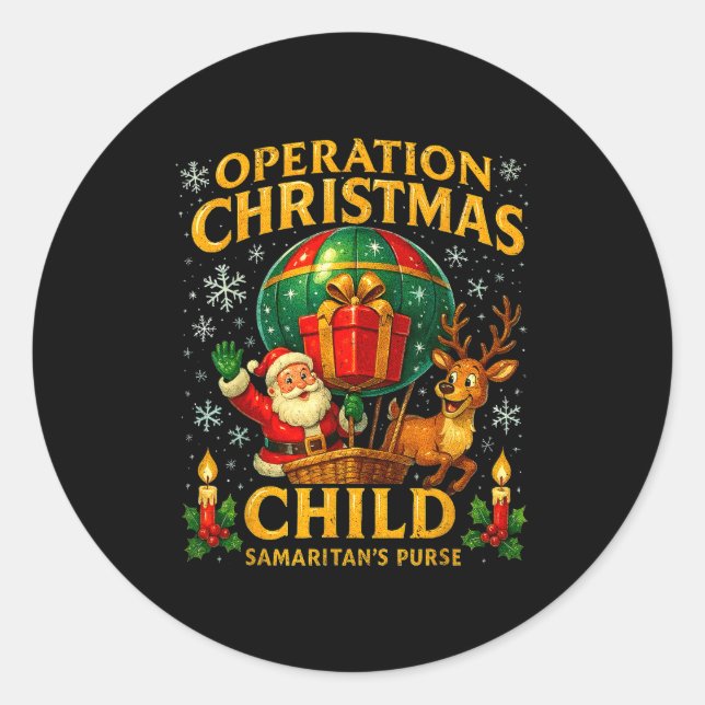 Sticker Rond Operation Christmas Child Samaritan’s Purse Balloo (Devant)