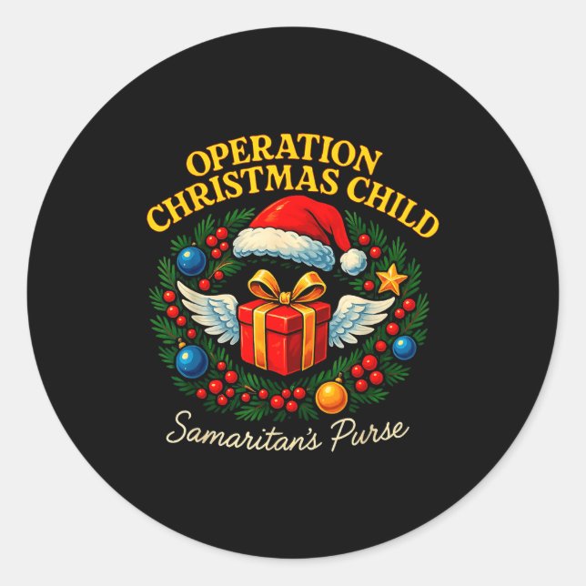Sticker Rond Operation Christmas Child Samaritan’s Purse Xmas D (Devant)