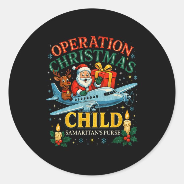 Sticker Rond Operation Christmas Child Samaritan’s Purse Xmas D (Devant)