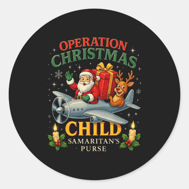 Sticker Rond Operation Christmas Child Samaritan’s Purse Xmas D (Devant)