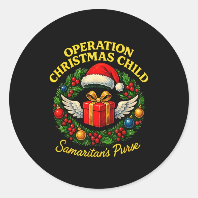 Sticker Rond Operation Christmas Child Samaritan’s Purse Xmas D (Devant)