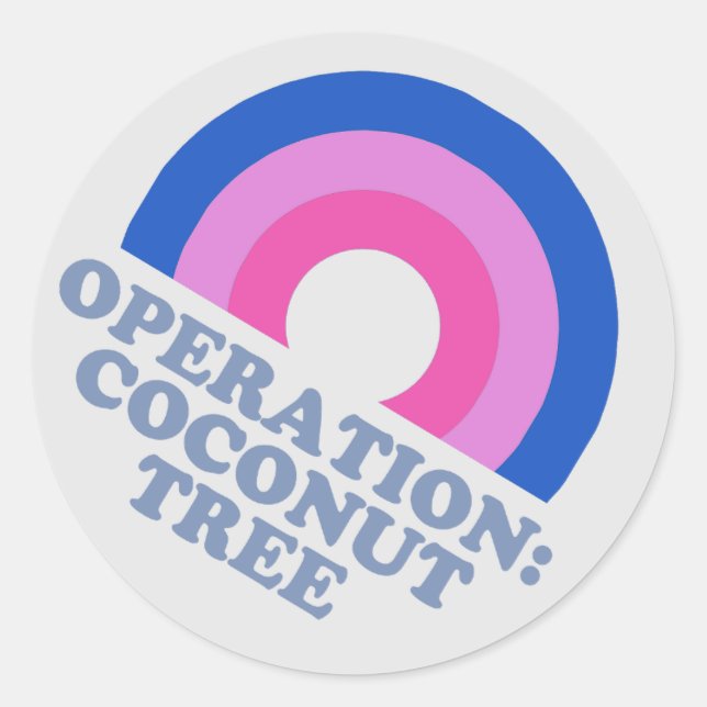 Sticker Rond Opération Cocotier Kamala Harris 2024 Bisexuel (Devant)