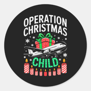 Sticker Rond Opération Enfant de Noël Correspondance Familiale