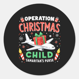 Sticker Rond Opération Enfant de Noël Drôle de famille appariée