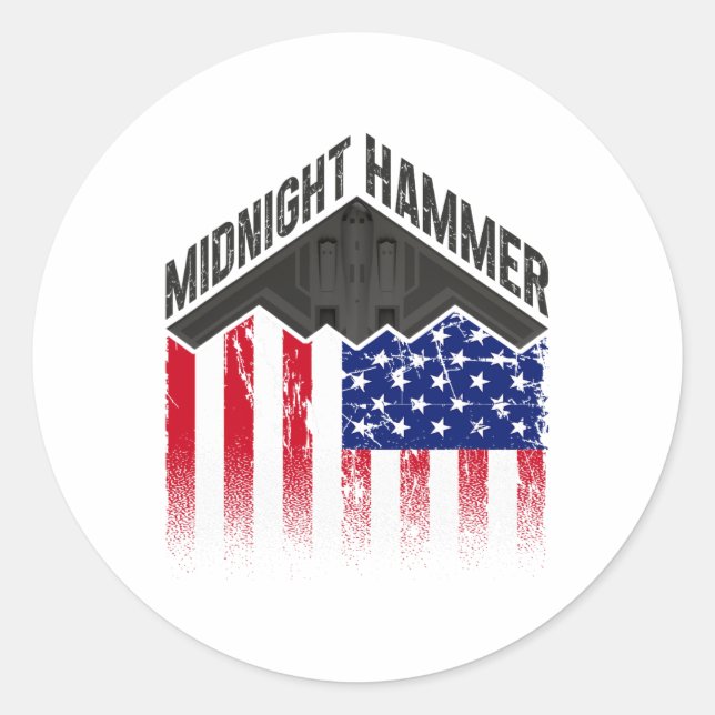 Sticker Rond Operation Midnight Hammer - Usa Flag Midnight Hamm (Devant)
