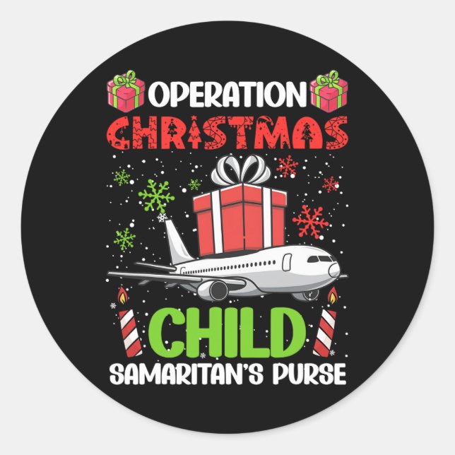 Sticker Rond Opération Noël Enfant Smaritan's Purse Funny F (Devant)