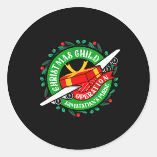 Sticker Rond Opération sac à main de Samaritain Noël Mème enfan