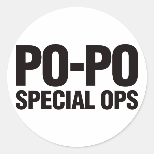 Sticker Rond Opérations Spéciales Po-Po (Devant)