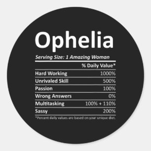 Sticker Rond Ophelia Nutrition Personalized Funny Christma